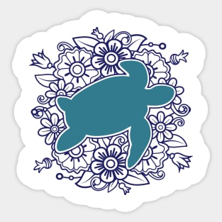 The Floral Turtle Mandala Sticker